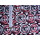 Reststück Jerseystoff schwarz rot und weißen Mustern 100x140cm