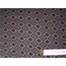 Reststück Jerseystoff schwarz mit beigen Mustern 105 x 160cm