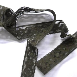 Wäschespitze elastisch dunkelgrün 2,5cm hoch Meterware