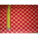 Reststück 60x140cm Baumwollstoff orange mit roten...