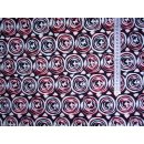Reststück Jerseystoff schwarzen, roten und weißen Mustern 90 x 140cm