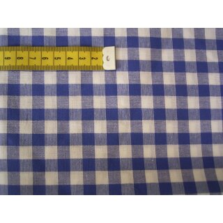 Reststück royalblau weiß kariert ca.10mm  60 x 90cm Baumwollstoff