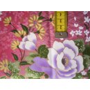 Reststück Baumwollstoff rosa mit Blumen 120 x 110cm