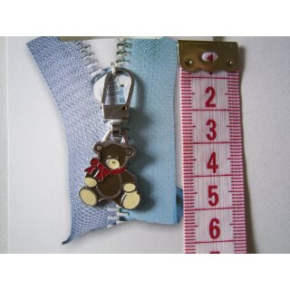 Reißverschluss Anhänger Zipper Metallschlaufe Bärchen braun