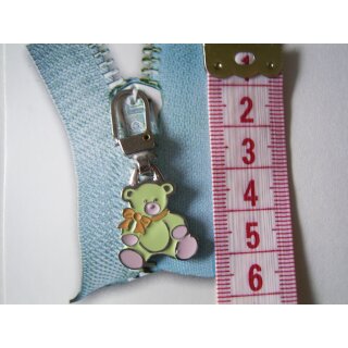 Reißverschluss Anhänger Zipper Metallschlaufe Bärchen grün