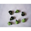 Kinderknopf grün schwarz Motiv Birne