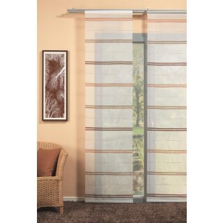 Schiebevorhang Misaki 80 quer gestreift mit Alupaneelwagen 60x245cm
