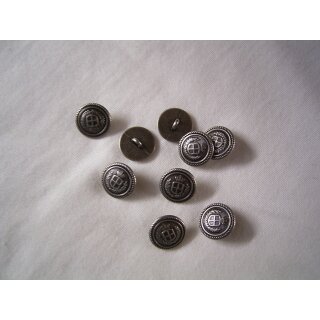 Metallknopf silberfarben mit Öse 15mm
