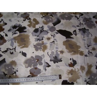 Reststück Leinenstoff grau beige meliert mit Ranken 135 x 130cm