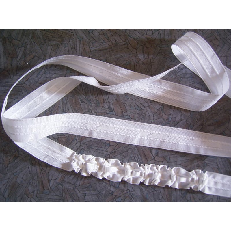 100m Kräuselband 25mm breit Weiß Gardinenband 
