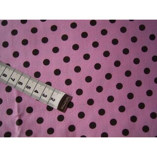 Reststück braun mit rosa Punkten 80x140cm Baumwollstoff