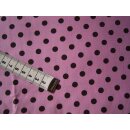 Reststück braun mit rosa Punkten 80x140cm Baumwollstoff
