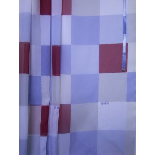 Gardinen Dekostoff kariert beige, blau und rot Tönen