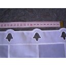 Kurzstück 250cm Scheibengardinenstoff bestickt Karo Muster weiß 31cm hoch