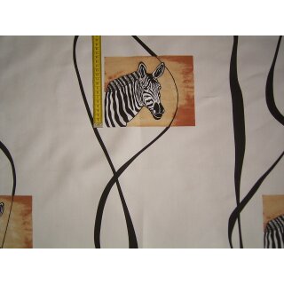 Gardinen Dekostoff natur bedruckt mit Zebra Muster