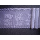 Scheibengardinenstoff mit Bärchen weiß 29cm hoch