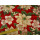Reststück Weihnachtsstoff Blumen rot mit goldfarben umrandet 80 x 150cm