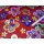 Satinstoff rot mit Blumen Flower Power Satin Druck