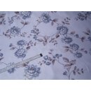 Gardinen Vorhangstoff hellblau mit Blumen 280cm breit