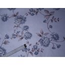 Gardinen Vorhangstoff hellblau mit Blumen 280cm breit
