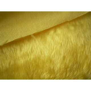 Reststück Teddy - Stoff Plüschstoff gelb 45x150cm