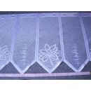 Scheibengardinenstoff mit Spitze Blumen weiß 50cm hoch