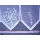Scheibengardinenstoff mit Spitze Blumen weiß 50cm hoch