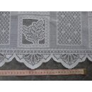 Scheibengardinenstoff weiß 47cm hoch mit Blumen und Muster
