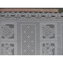 Scheibengardinenstoff weiß 47cm hoch mit Blumen und Muster