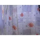 Gardinen Dekostoff transparent gestreift Karo und Blumen