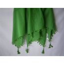 Tuch Halstuch grün Schal uni mit Quasten