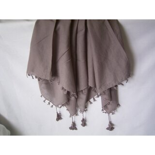 Tuch Halstuch schlamm Schal uni mit Quasten