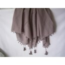 Tuch Halstuch schlamm Schal uni mit Quasten