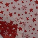 Tischläufer Weihnachten mit Sterne rot Effektgarn goldfarben