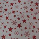 Tischläufer Weihnachten mit Sterne rot Effektgarn goldfarben