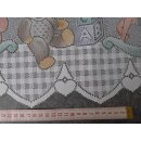 Scheibengardinenstoff mit Bären Affen und ABC 29cm hoch