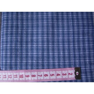 Reststück Stoff Baumwollstoff blau weiß kariert 130 x 140cm