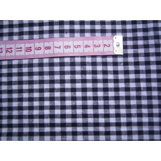 Reststück Baumwollstoff schwarz weiß kariert ca.5mm 105 x 150cm