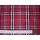 Reststück Kissenstoff rot schwarz grün beige kariert 65 x 280cm