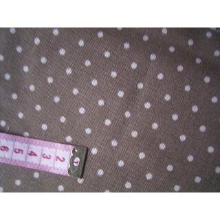 Reststück Kissenstoff braun mit Punkte in beige 50x140cm