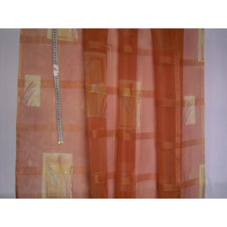 Gardinen Dekostoff orange terra Töne mit Muster und Karo