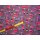 Reststück Baumwolljerseystoff grau mit Fische pink lila 75x140cm