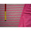 Reststück 30x160cm French Terry grau neon pink quer...