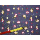 Kurzstück 135x140cm Jeansstoff blau bedruckt mit...