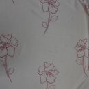 Gardinen Vorhangstoff natur mit Blumen rot Meterware