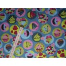 Kurzstück 145x145cm Baumwollstoff türkis mit...