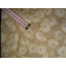 Reststück Baumwollstoff beige mit Blumen 110x110cm