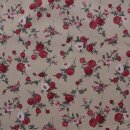 Tischläufer 46 x 135cm natur meliert mit Rosen in rot