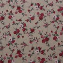 Tischläufer 46 x 135cm natur meliert mit Rosen in rot