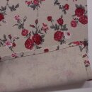 Tischläufer 46 x 135cm natur meliert mit Rosen in rot